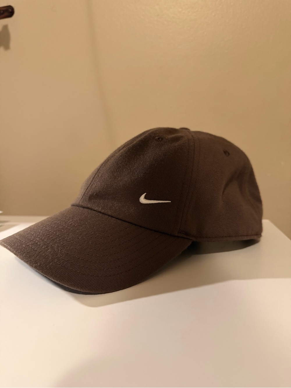 Nike Brown Baseball Cap with White Swoosh